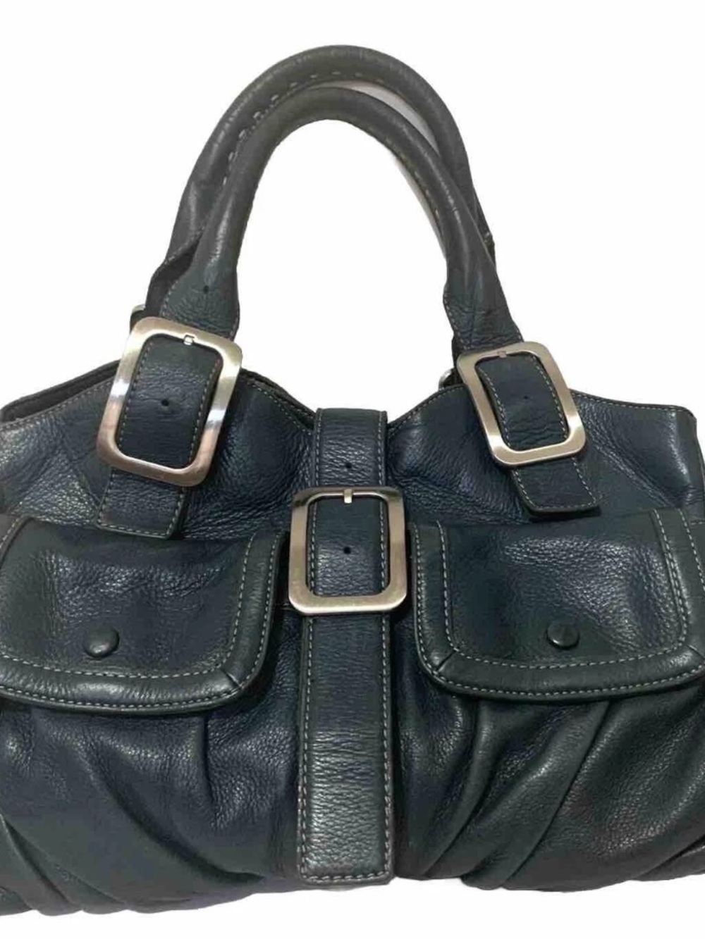 Cole Haan Navy Blue Cowhide Shoulder Bag Vintage